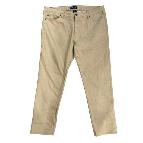 Hype Men's‎ Skinny Stretch Khaki Pants Tan Size 40x32 Cotton Blend - Picture 1 of 9